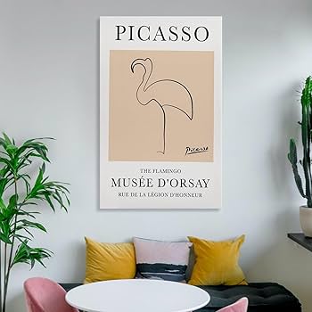 パブロ・ピカソ アートフレーム (フラミンゴ) 複製画 ポスター 絵画 おしゃれ Amazon.co.jp: パブロ・ピカソフラミンゴ現代アート装飾ポスター